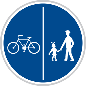 Oddělená stezka pro chodce a cyklisty Oddělená stezka pro chodce a cyklisty
