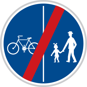 Konec oddělené stezky pro chodce a cyklisty Konec oddělené stezky pro chodce a cyklisty